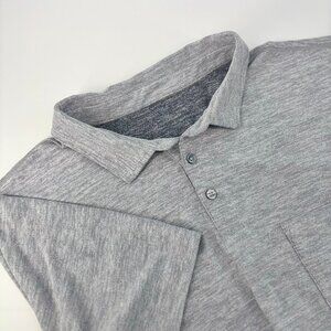 Vuori Mens Gray Tuvalu Strato Line Short Sleeve Performance Polo Size XXL